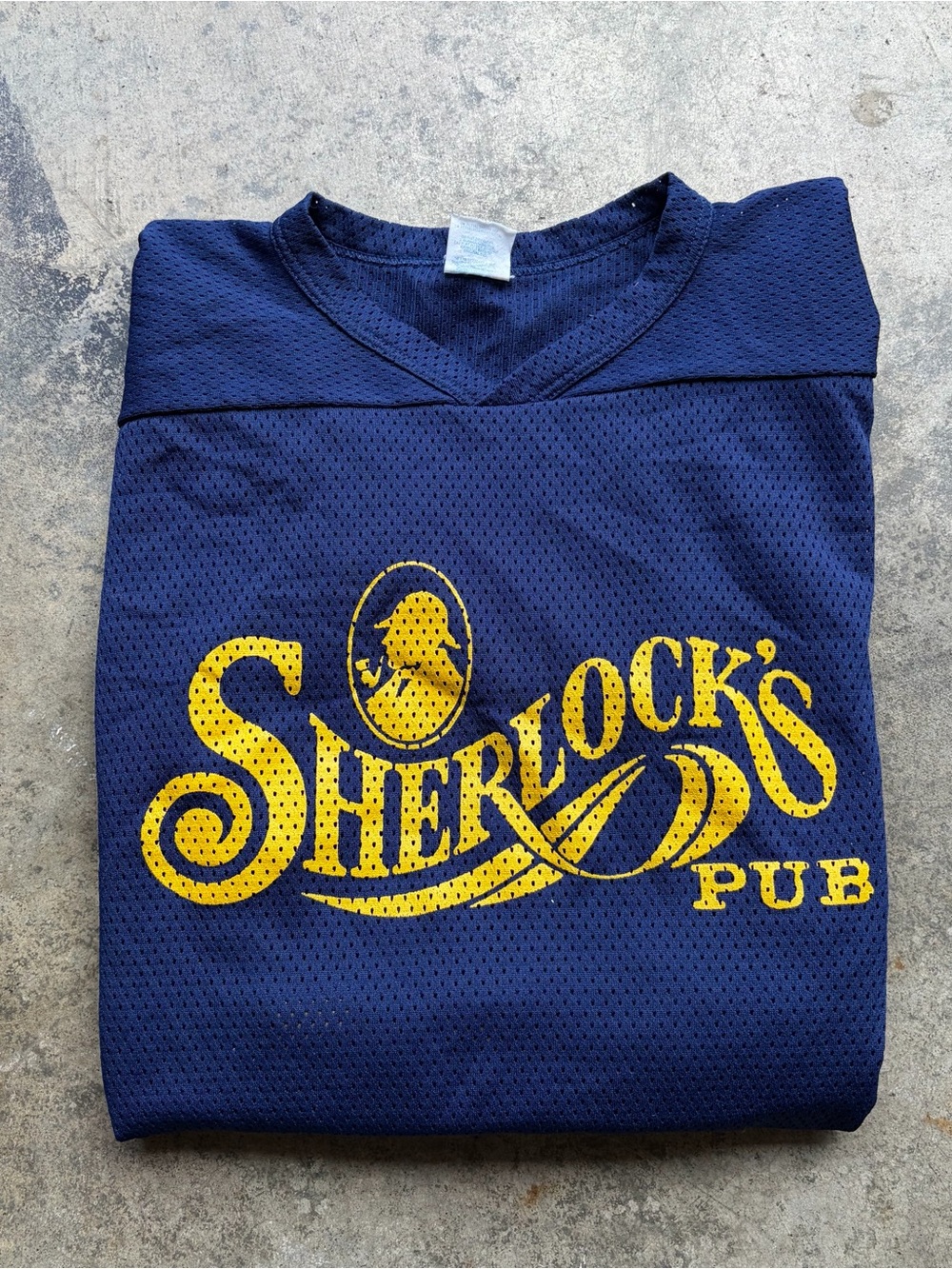 Vintage Sherlock’s Pub Miller Lite Hockey Jersey Blue Yellow 90s Beer